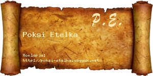 Poksi Etelka névjegykártya